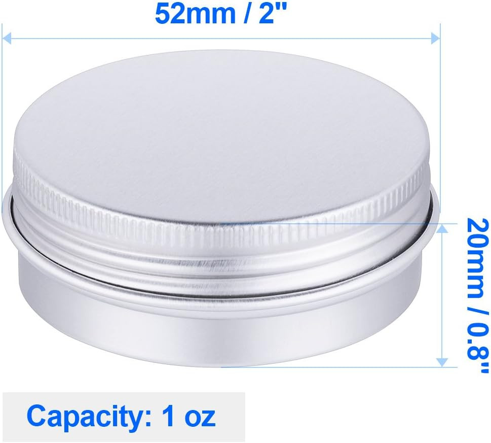 30 Pack Tin Cans Screw Top round Metal Lip Balm Tins Containers with Lids (1Oz)
