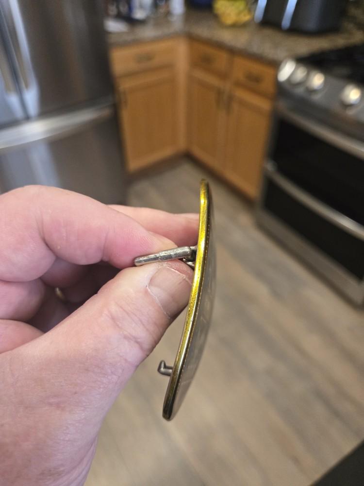 Vintage 1978 KISS Pacifica Blue Galaxy Prism Belt Buckle NICE!