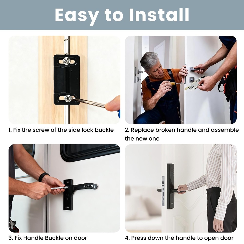 Replacement Kit for RV Screen Door Lock HeavyDuty Right Hand Handle