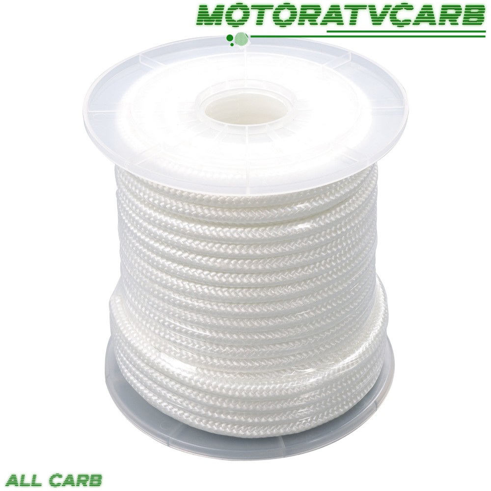ALL-CARB 5/16" × 100' White Nylon Rope Solid Braided Strong Durable Weatherproof