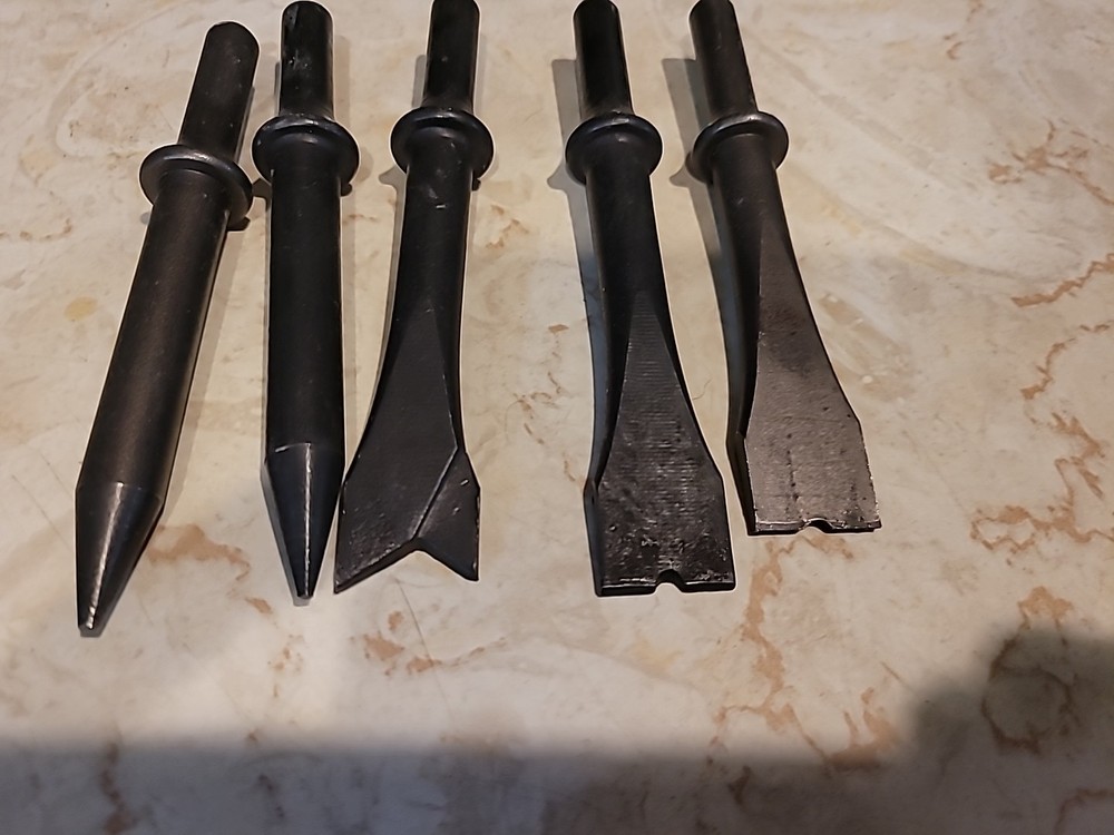 Pneumatic 5 Piece Chisel Set. 5”. Unbranded