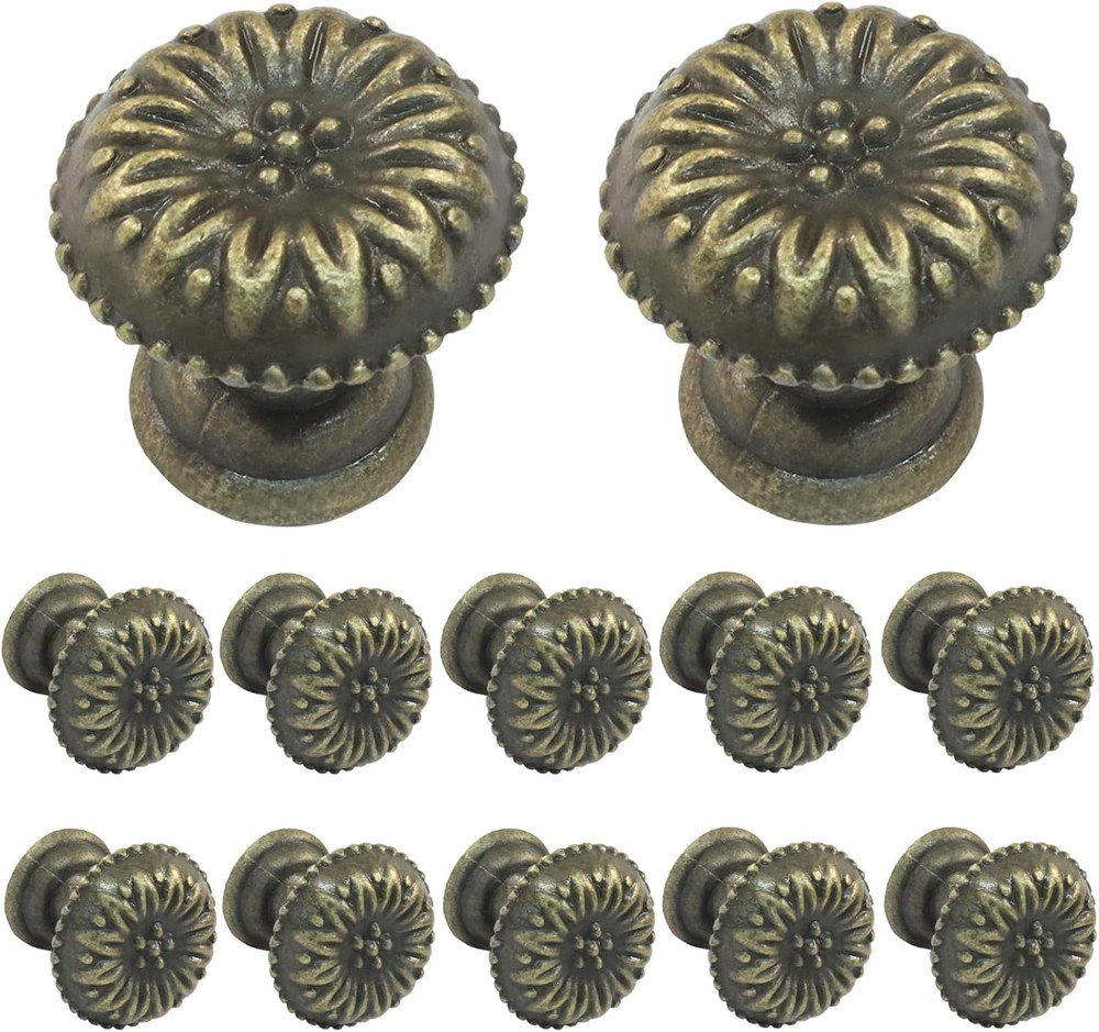 12 Pack Mini Jewelry Box Knobs, Small Vintage Drawer Pulls Knobs, Bronze Cabinet