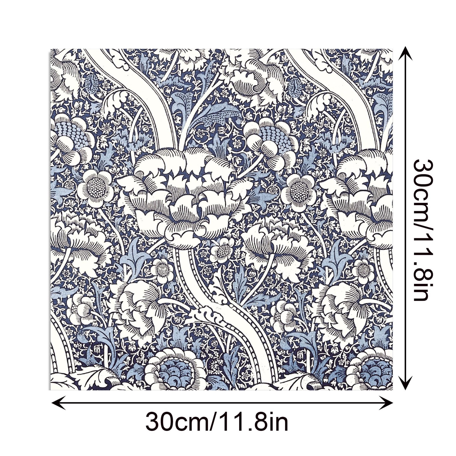 24 Sheets William Morris Scrapbook Paper Pad Double-Sided Vintage white