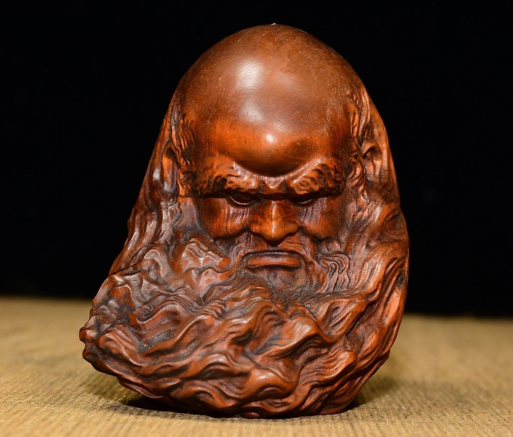 Collected Small Leaf Boxwood Bodhidharma Ornaments