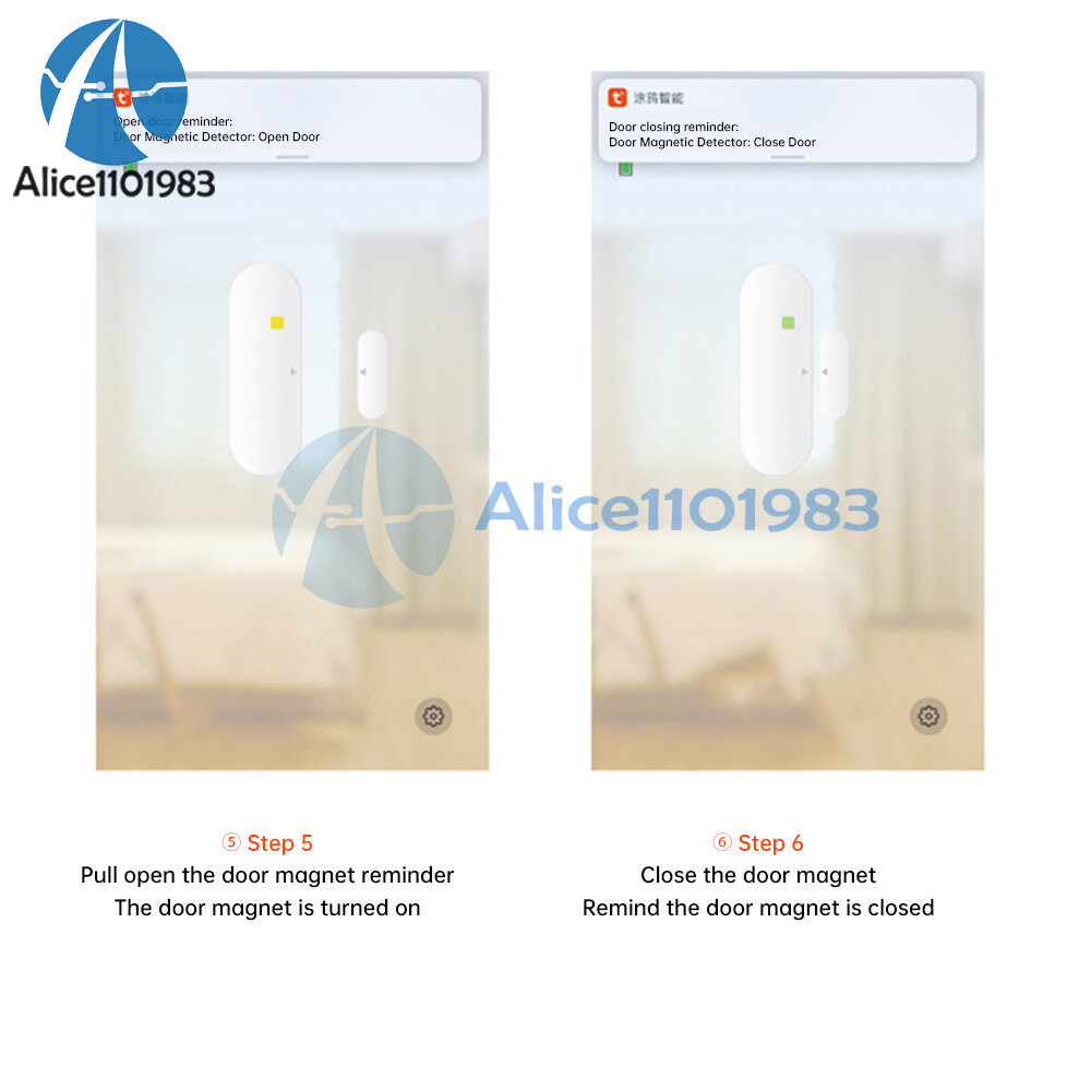 eWeLink/Tuya Smart WIFI Door Window Sensor Open Close Detector App Notification