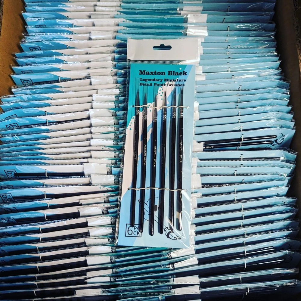 Maxton Black Legendary Miniature Paint Brush Set