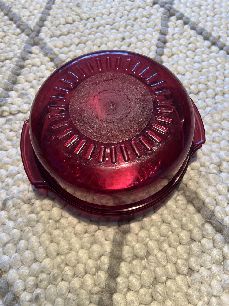 Tupperware Microwave Stack Cooker Steamer 2210A Cranberry 1.75 Quart Bowl Lid