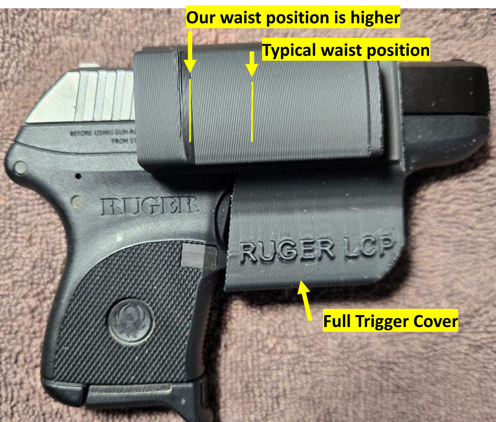 Ruger 380 LCP, LCP II LCP II 22LR LCP MAX Holster IWB In Waistband conceal carry