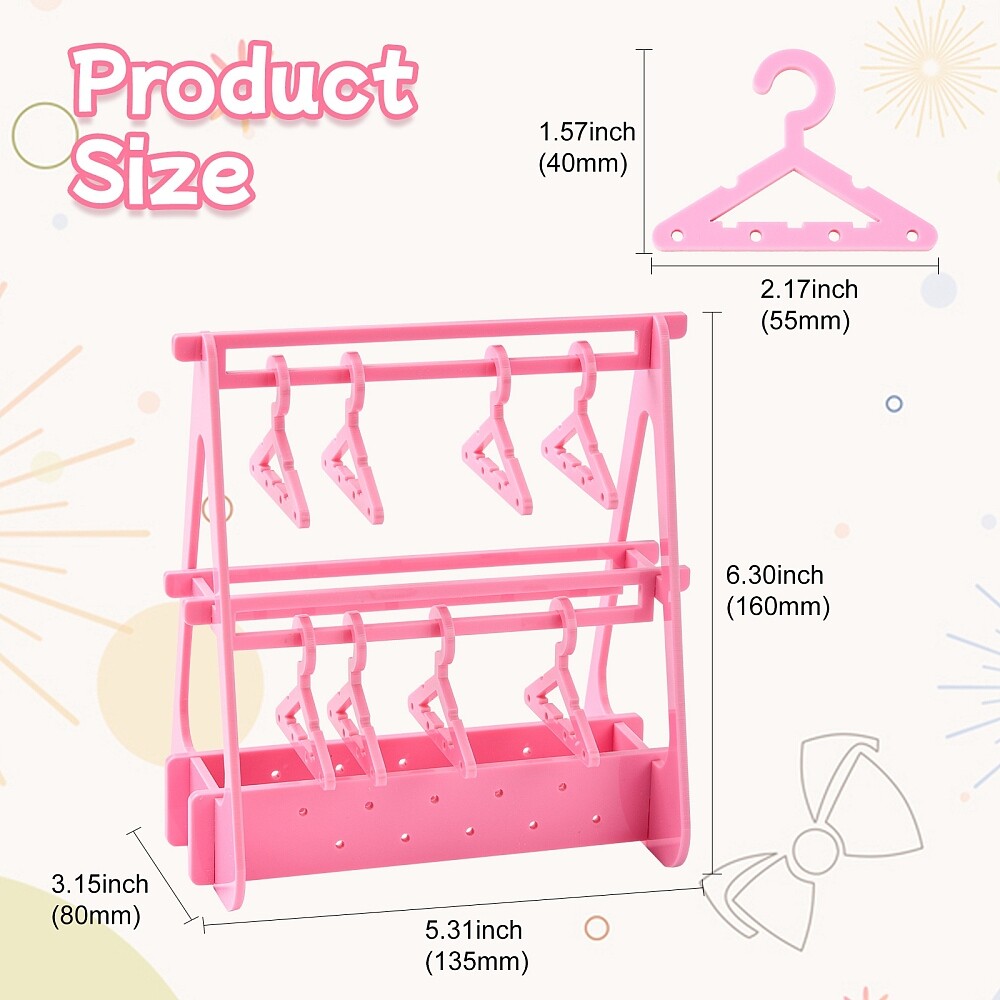 Acrylic Earring Storage Display Rack Transparent Creative 2 Layers Hanger Pink