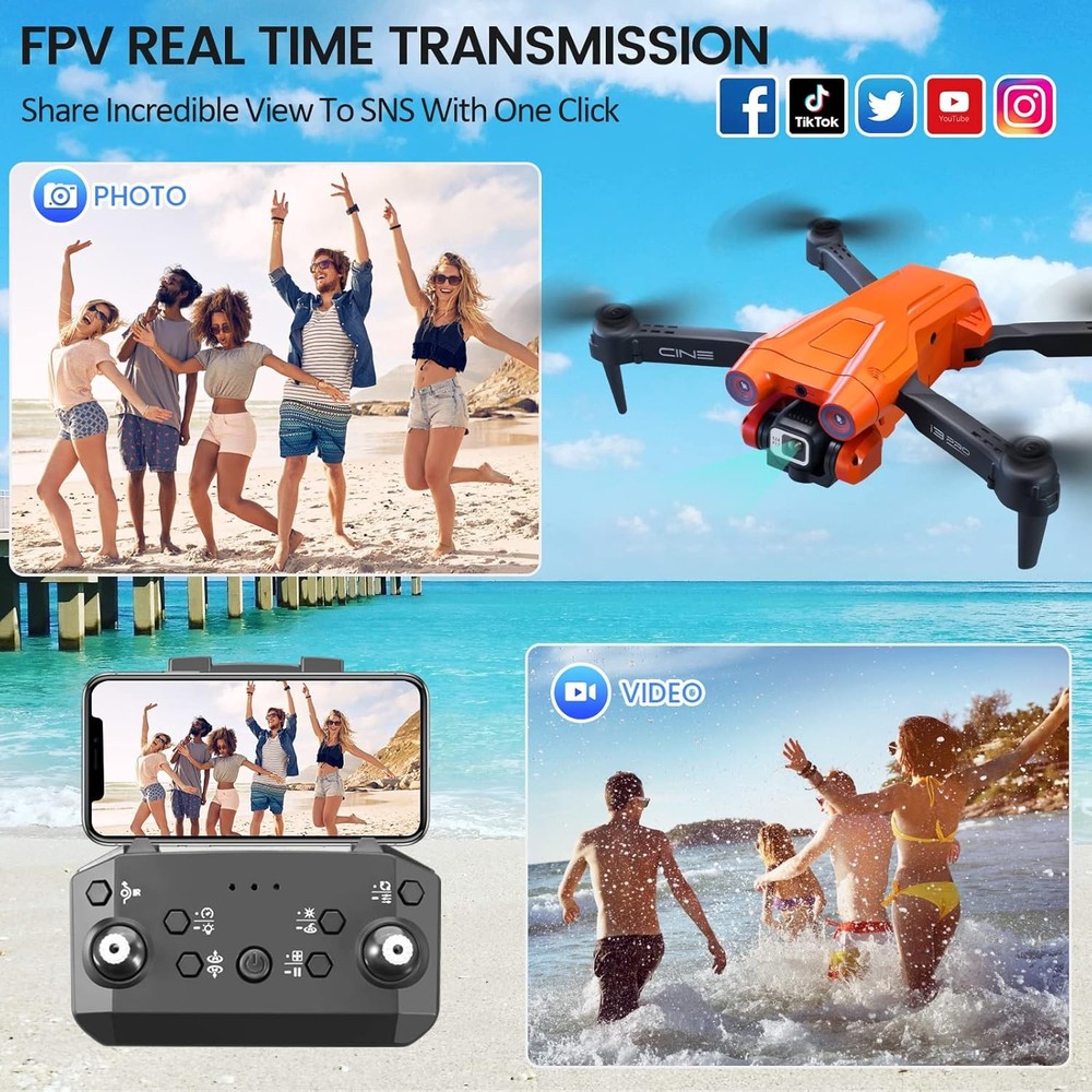 i3 PRO Foldable RC Drone 4K HD FPV Camera Obstacle Avoidance Quadcopter +Battery