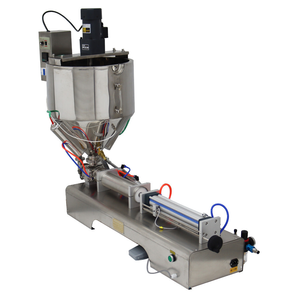100-1000ml Pneumatic Paste Liquid Heating Mixing Filling Machine 110VSingle Head
