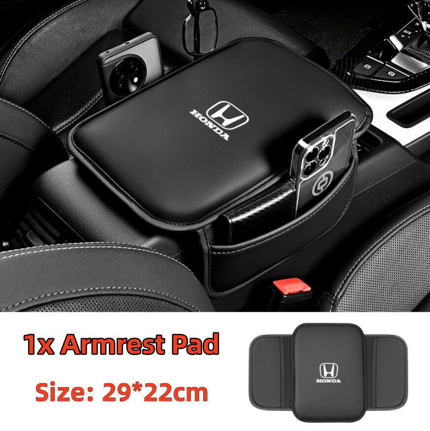 Car Armrest Cushion Cover Center Console Box Pad Mat with Pocket for Honda New