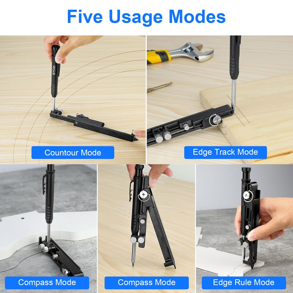 1/2x Multi-function Scribing Tool Adjustable Precise Woodworking Measuring Gauge