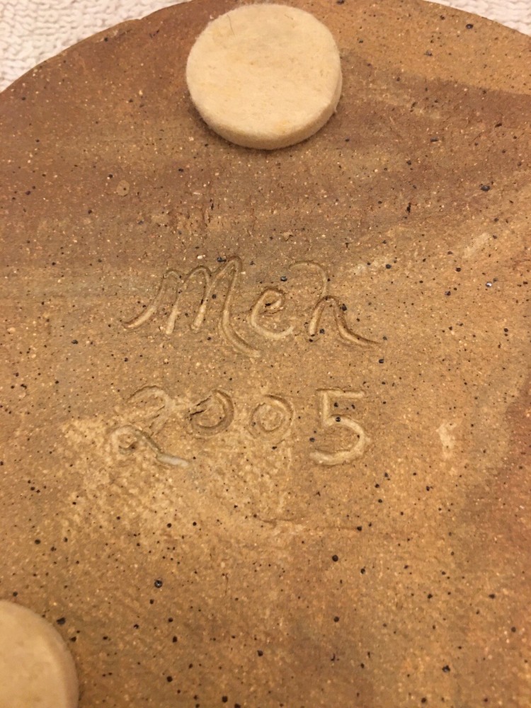 Cat Trivet / Decor Piece Artisan Signed Pottery/Stoneware