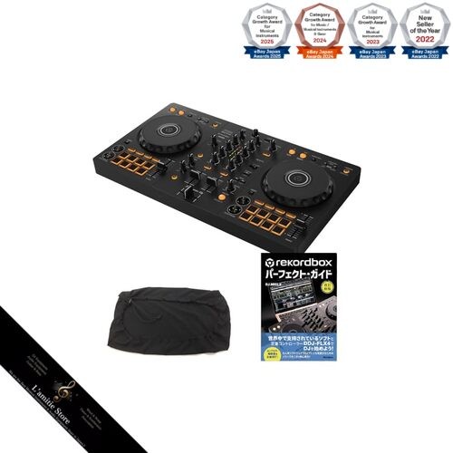 DJ Controller DDJ-FLX4 + Instruction Book + Dust Cover Set (Compatible with