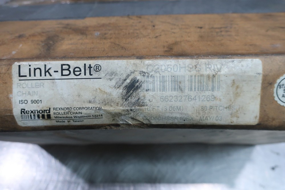 Rexnord C2060HSS RIV Single Roller Chain 10ft