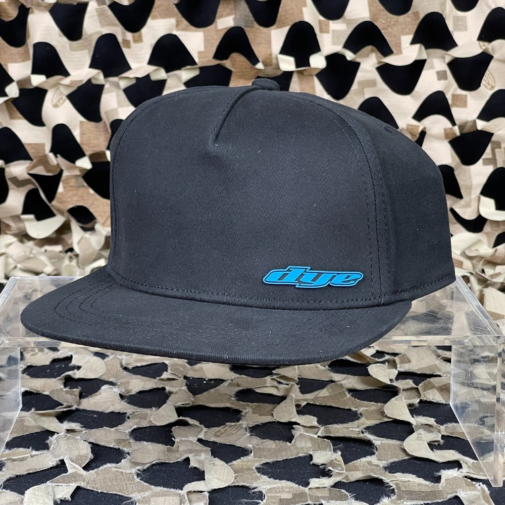 NEW Dye LWR LFT Flex Flat Hat - Black/Cyan - Small/Medium