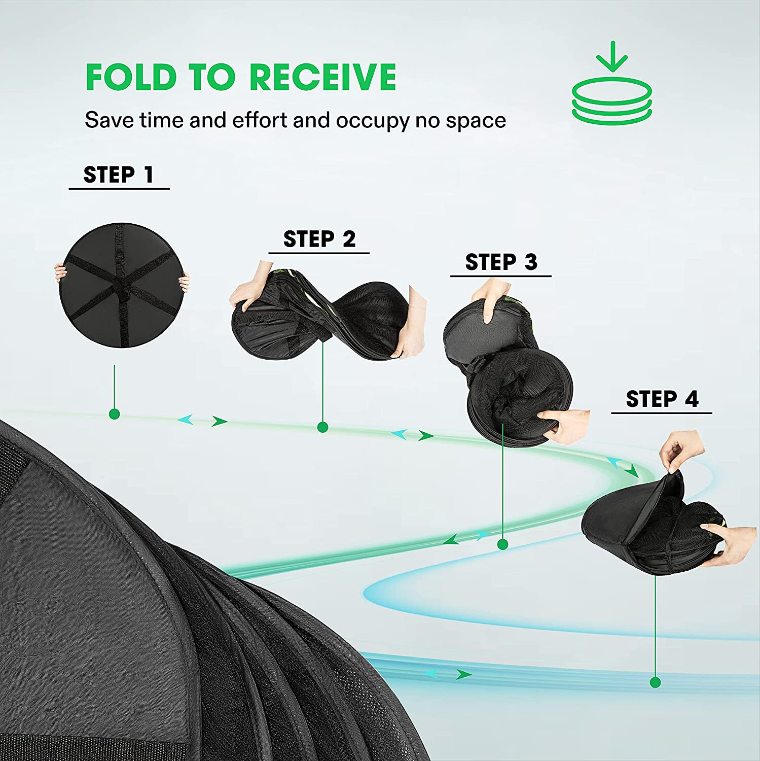 2ft 2-Layer Hanging Herb Mesh Rack Foldable Drying Net with Zippers