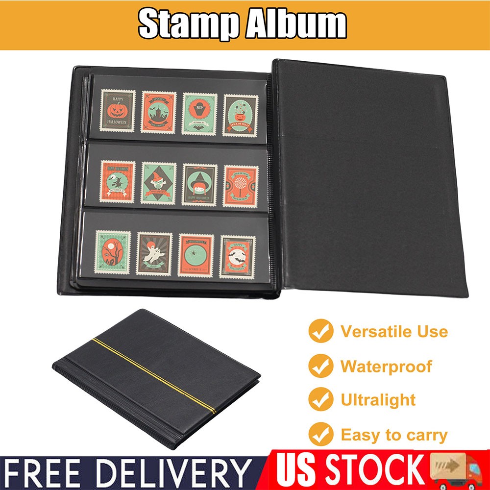 Ship from USA 20 Pages Stamp Collection Album Stamps Storage PU Book Sheets