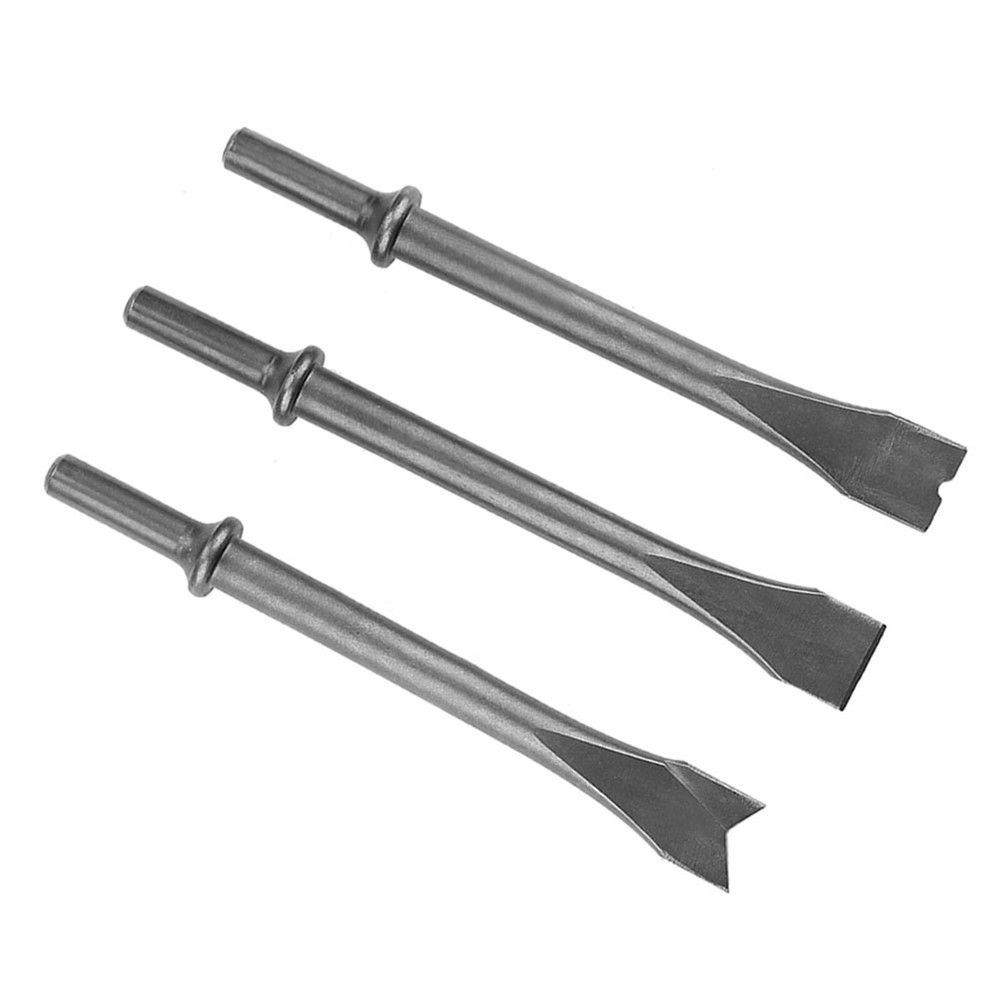 3pcs Air Hammer Chisel Set Extra Long Round Shank Pneumatic Hammer Bit Set