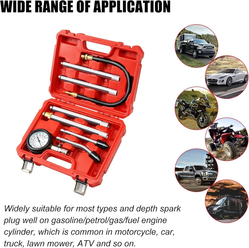 Cylinder Pressure Tester with Extension Rods