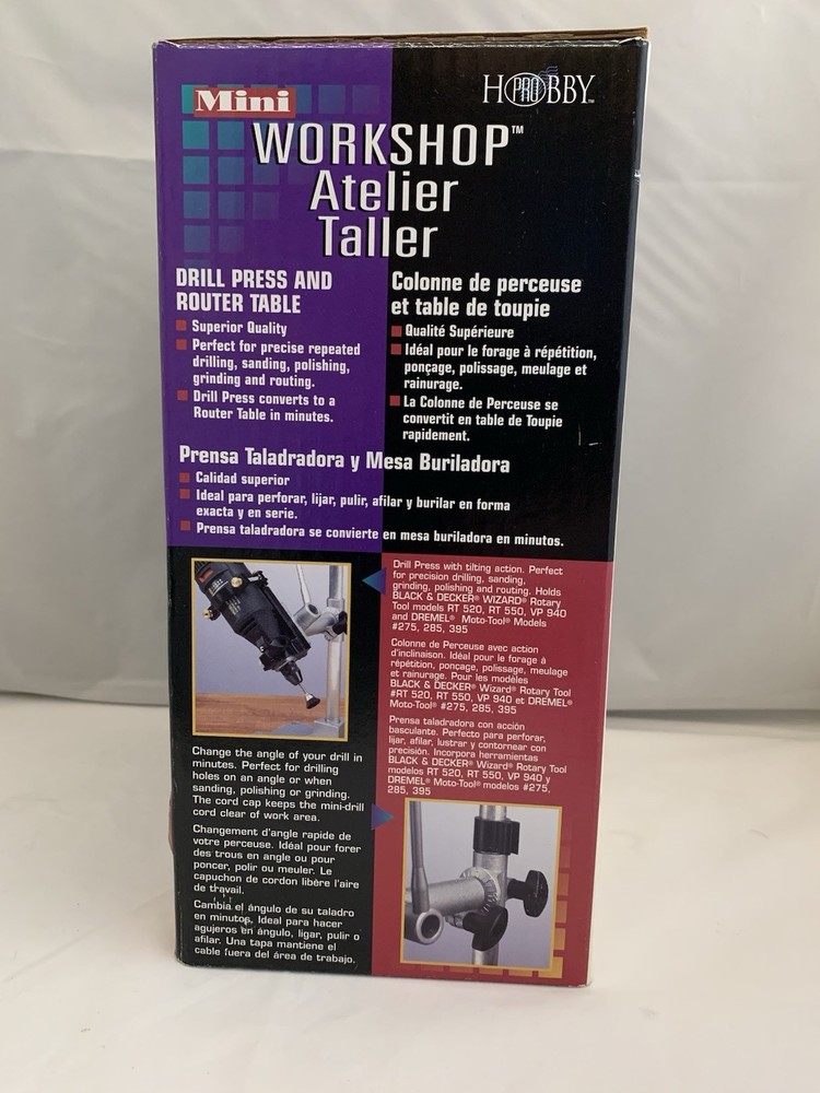 Mini Workshop Drill Press & Router Table by HOBBY PRO - Drilling, Routing & More