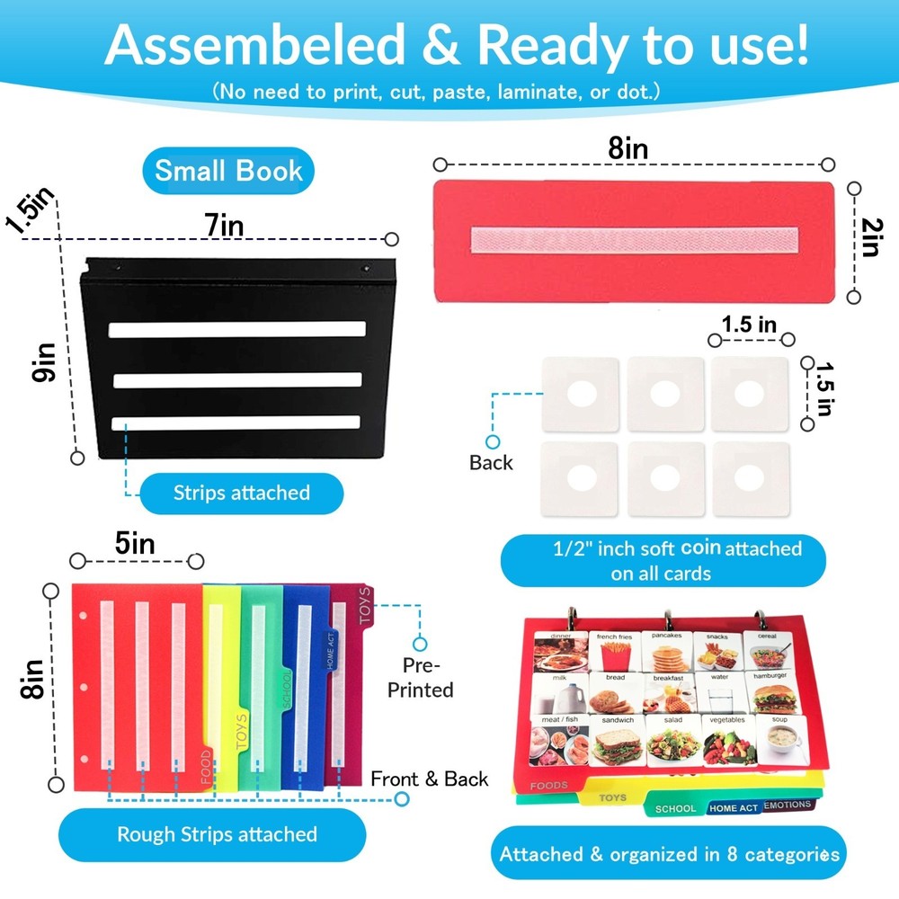 Small Real Visual Communication Book ADHD-Autism Picture Exchange Learning Tool