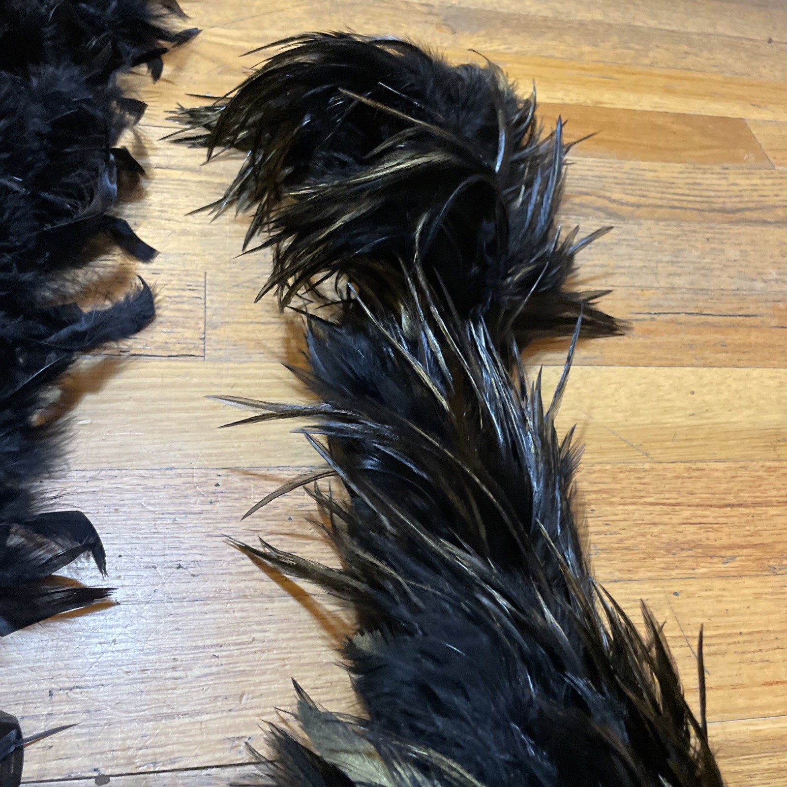 Lot of 2 Authentic Genuine Real Feather Boas Costume Accessory Runway Boa VTG