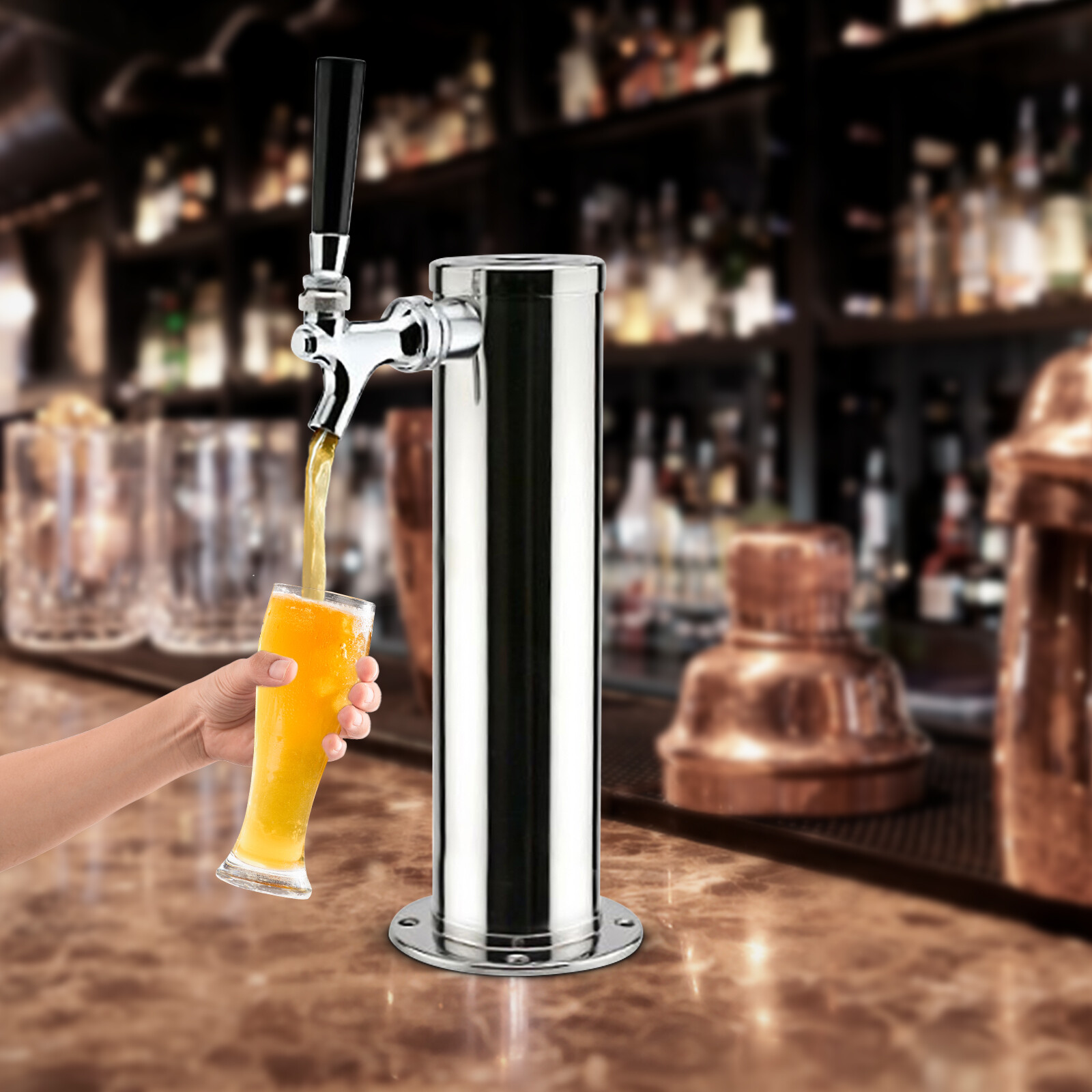 Beer Dispenser Kit Draft Beer Kegerator Tower Stainless Steel Beer Dispenser
