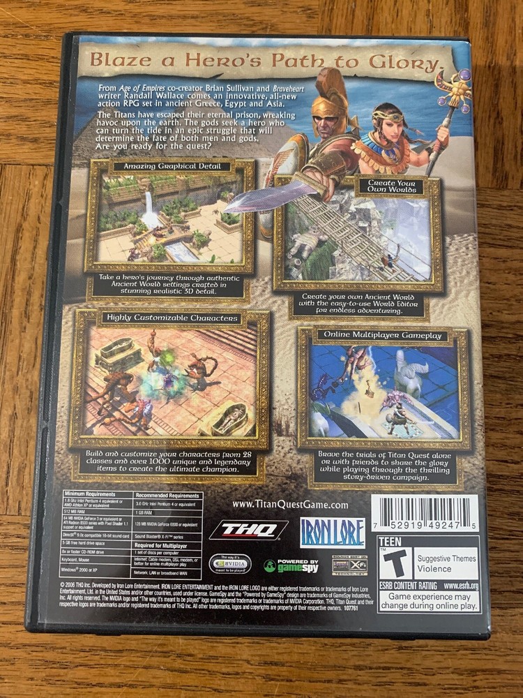 Titan Quest Computer Software Missing Disc 1