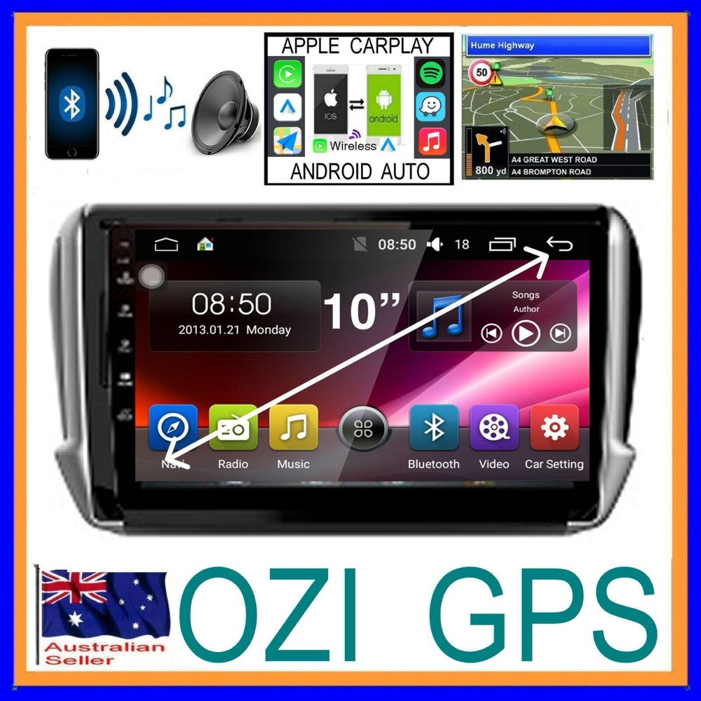 PEUGEOT 2008 2013+  GPS WIRELESS CARPLAY ANDROID AUTO CAMERA ODB DAB+ TPMS DVR