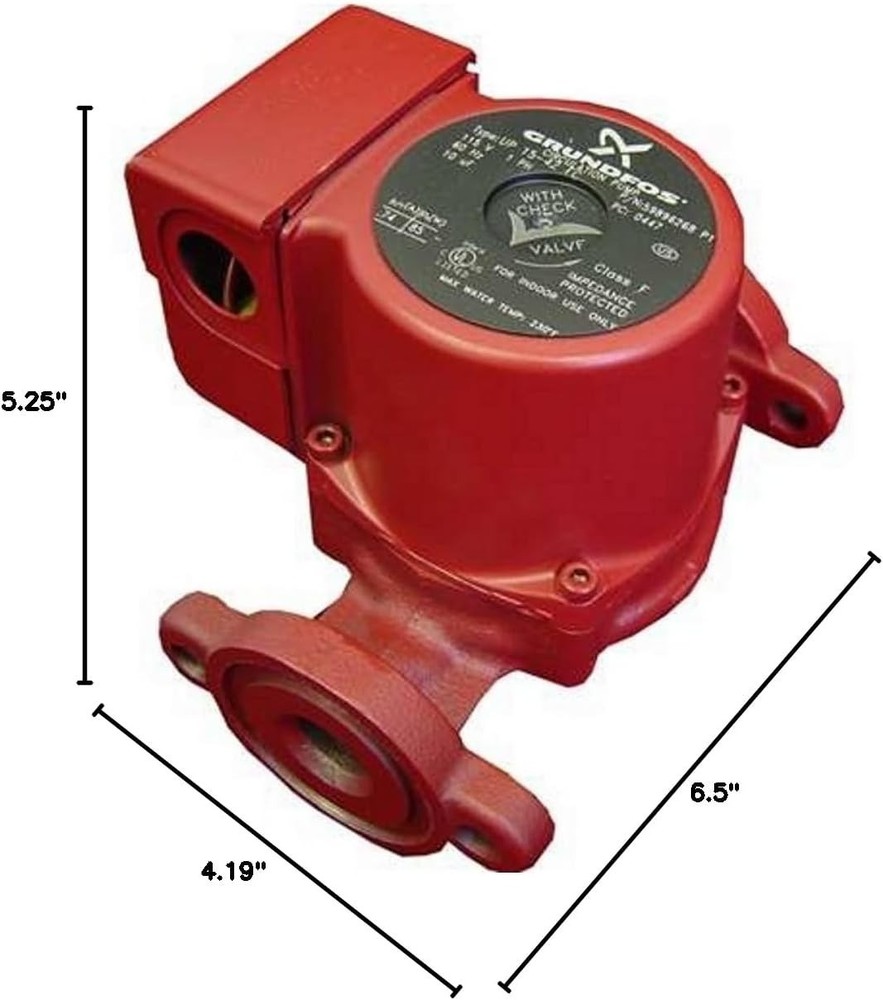 58FC Super Brute Circulator Pump, Red - Compact 1 HP Heating Solution