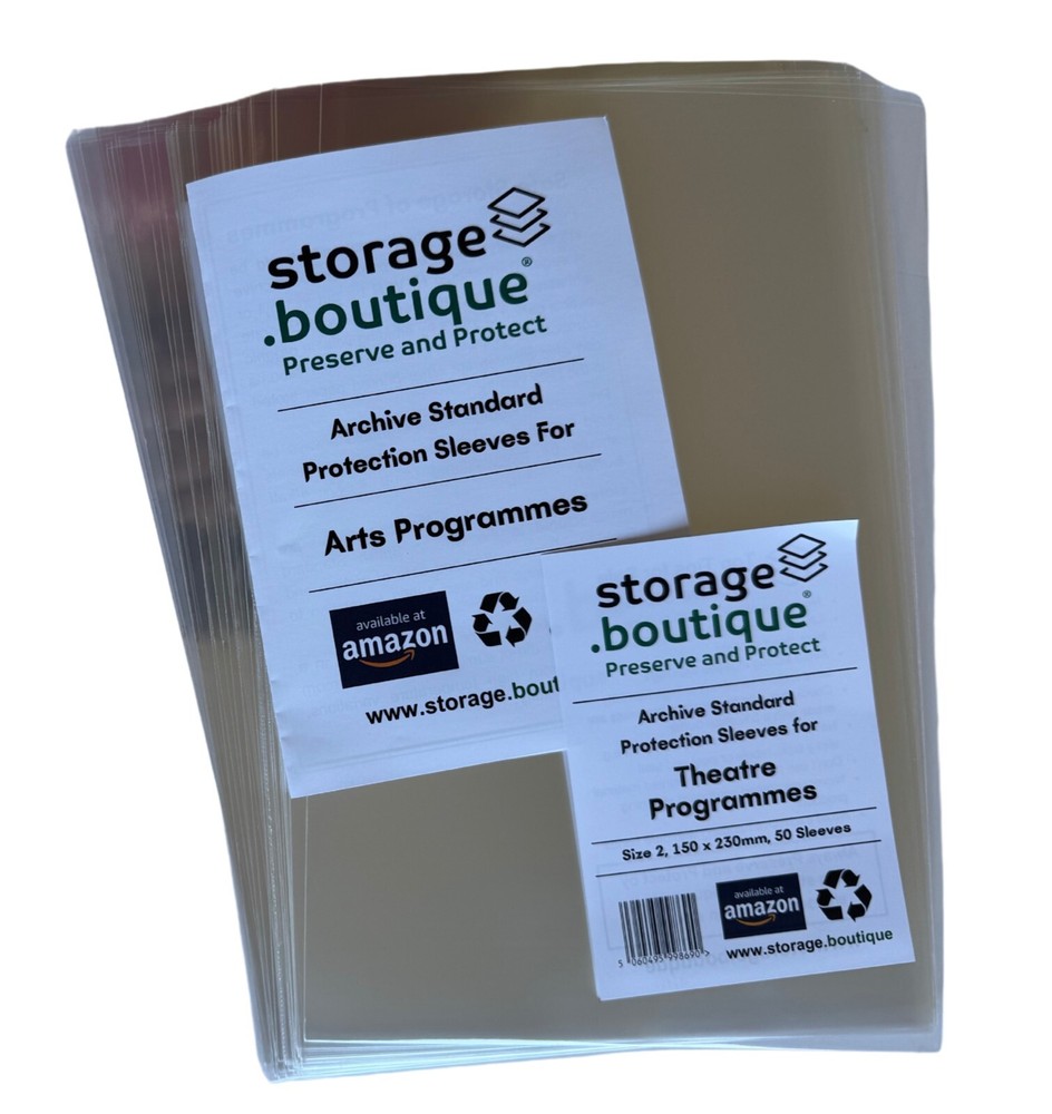 THEATRE Programme Protection Sleeves, Archive Standard, Multiple Sizes Post FREE