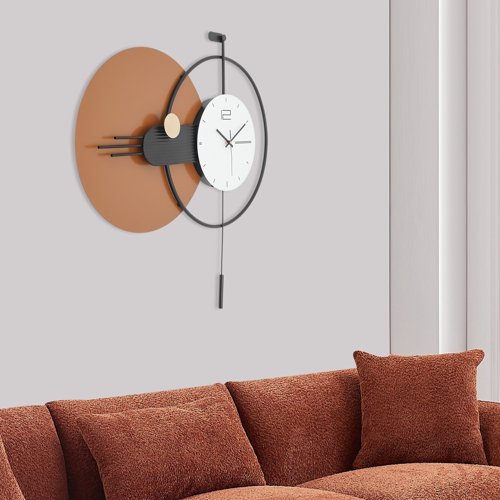 Modern Wall Clock, Wall Clock with Pendulum, Large Modern Wall Clock