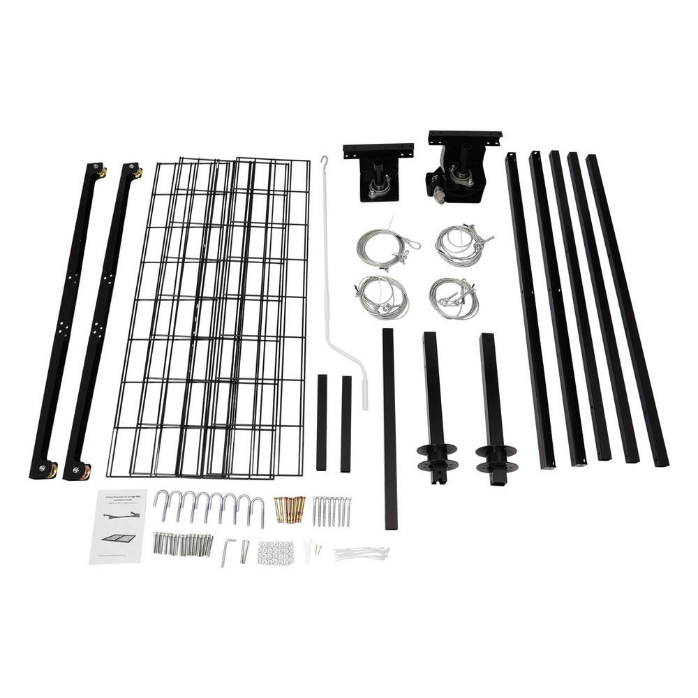 Overhead Garage Lifting Storage Rack, Adjustable Height Garage Storage Rack NEW