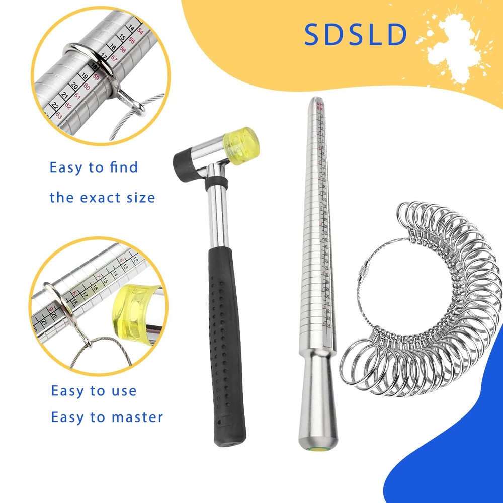SDSLD Ring Mandrel Metal Sizer Measuring Tool ring sizer measuring tool