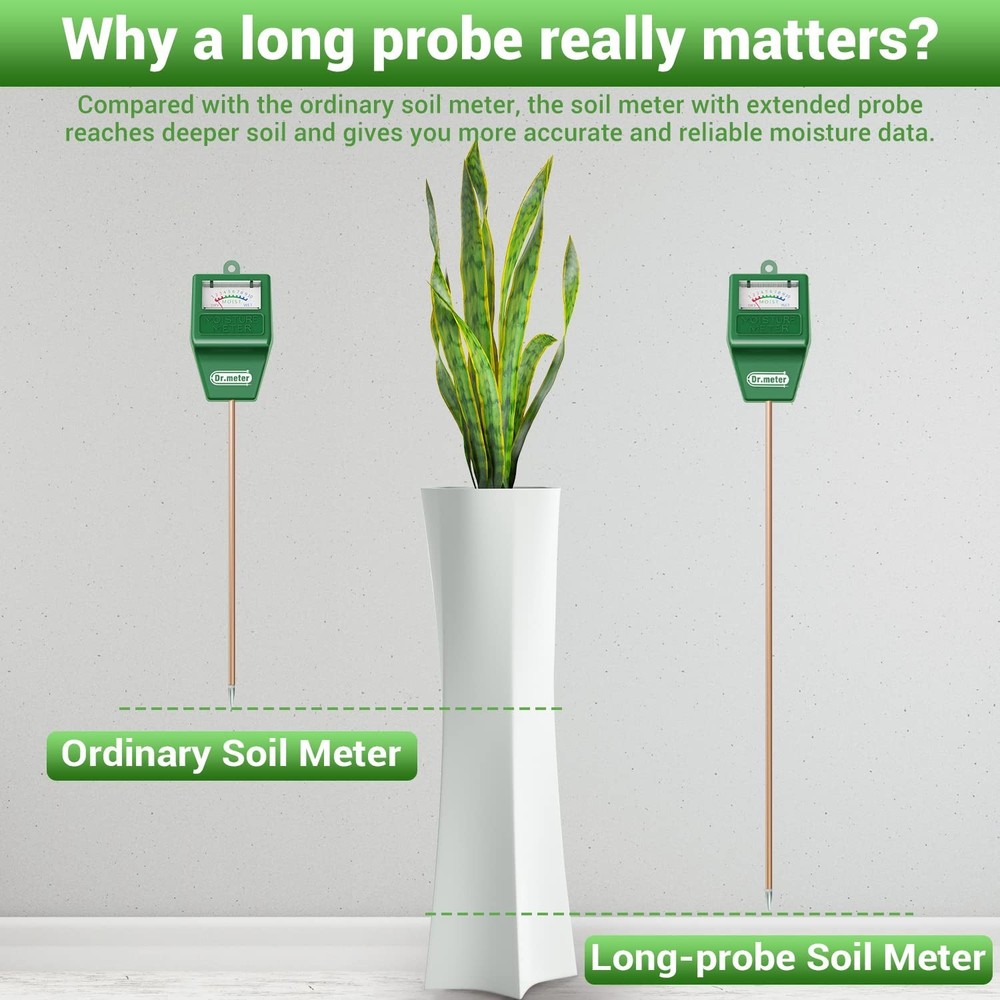 Soil Moisture Meter + Long Probe Soil Moisture Meter