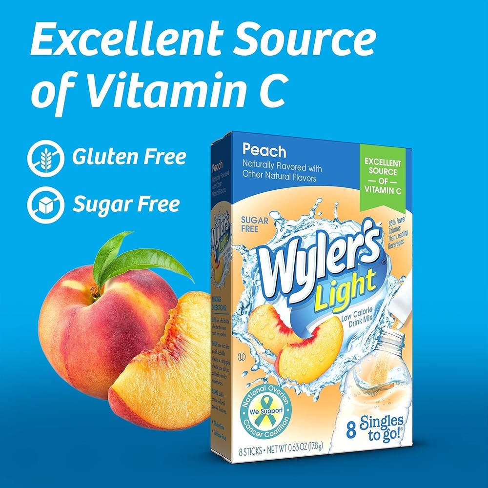 Wyler’s Light Sugar-Free Peach Drink Mix - Convenient Hydration Solution