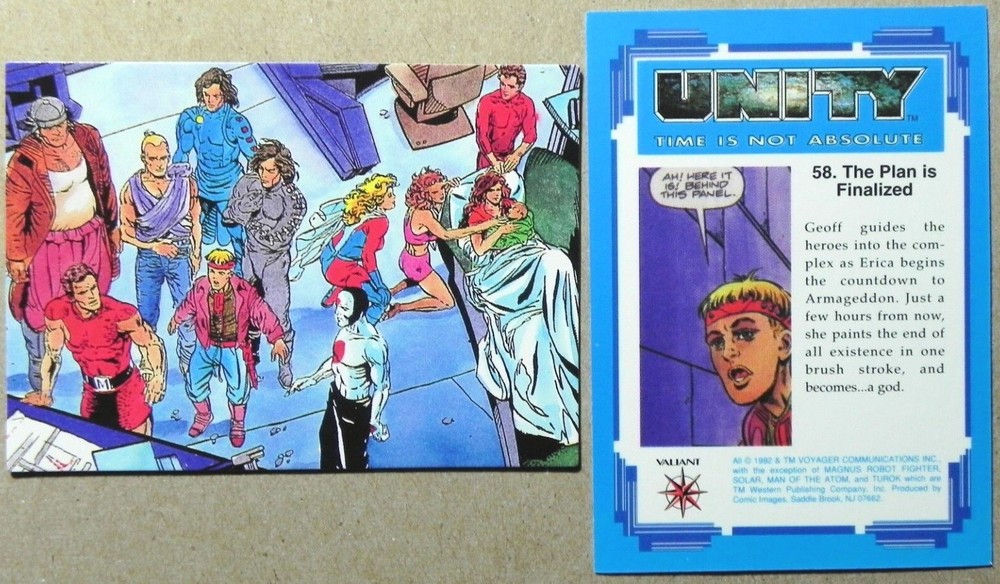 2 CARD LOT _ 1992 Unity Time Is Not Absolute Card #58.  The Plan is Finalized
