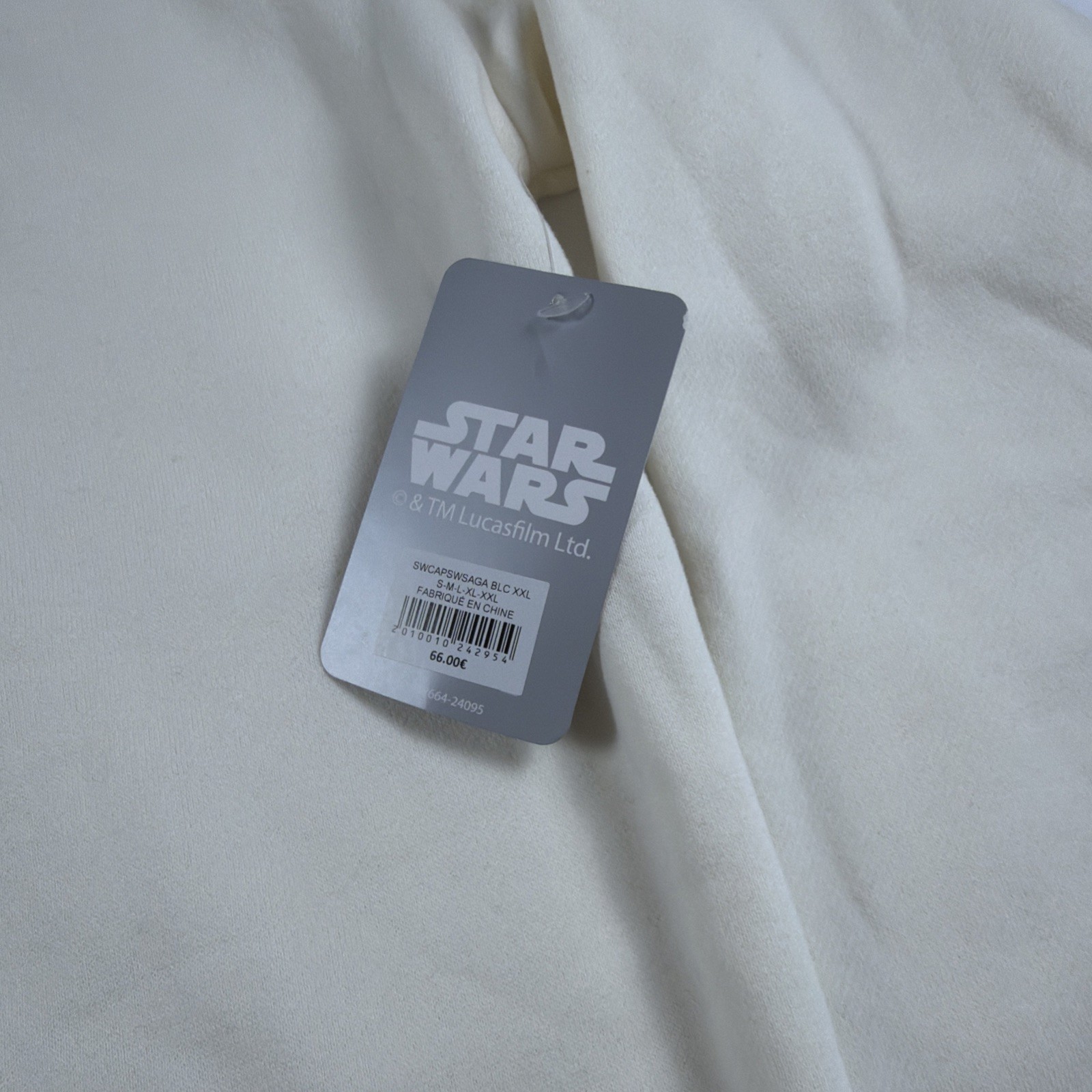 Disney Star Wars Embossed Logo Hoodie Cream Off-White Pullover Sweatshirt 2XL