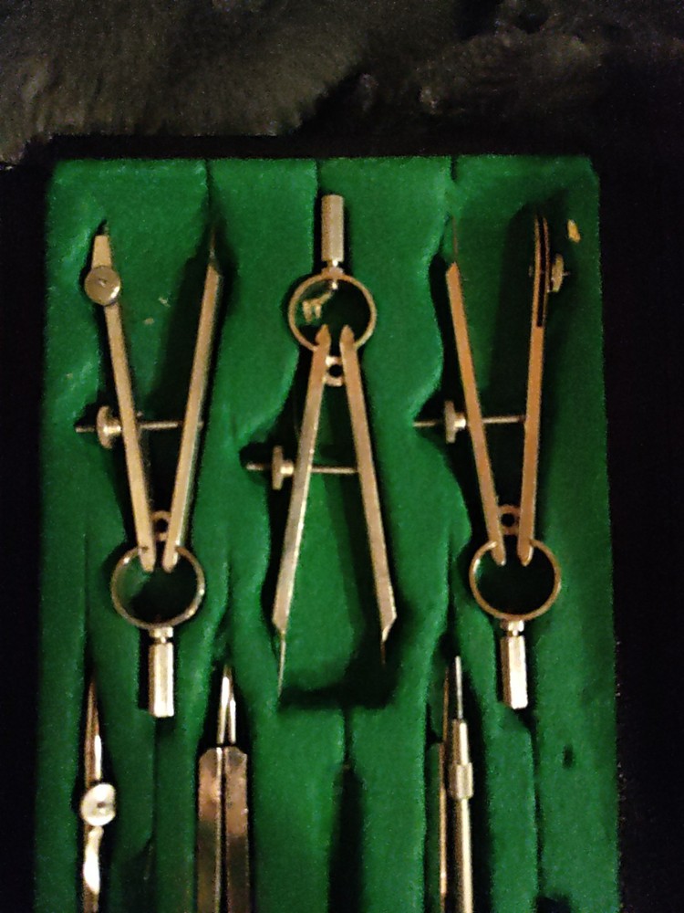 🔥K & E 6.5" Arrow Ringhead Bow Pencil No. N1069A & German 601 Drafting Tool Set