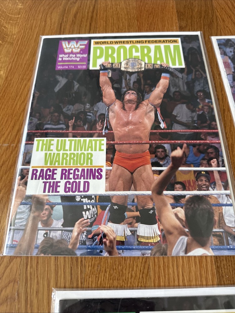 Official WWF WWE Live Event Programs - 10 Magazine Lot - Bagged & Boarded