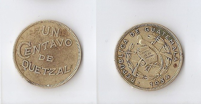 Guatemala 1 centavo 1934 High grade!!!