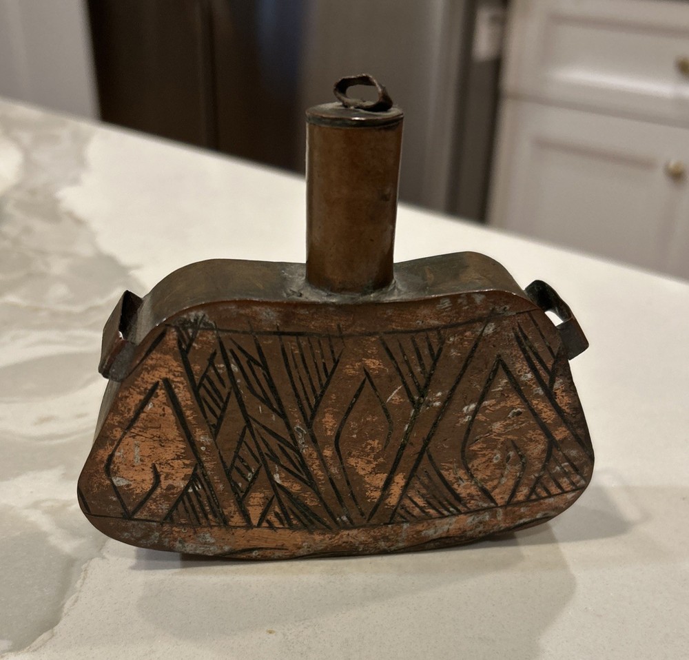 antique Copper gun powder flask