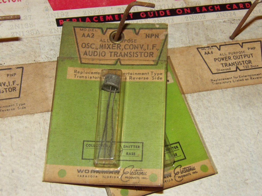 VINTAGE 1960s WORKMAN ELECTRONICS "MIRACLE FIVE TRANSISTORS" STORE DISPLAY 11x13