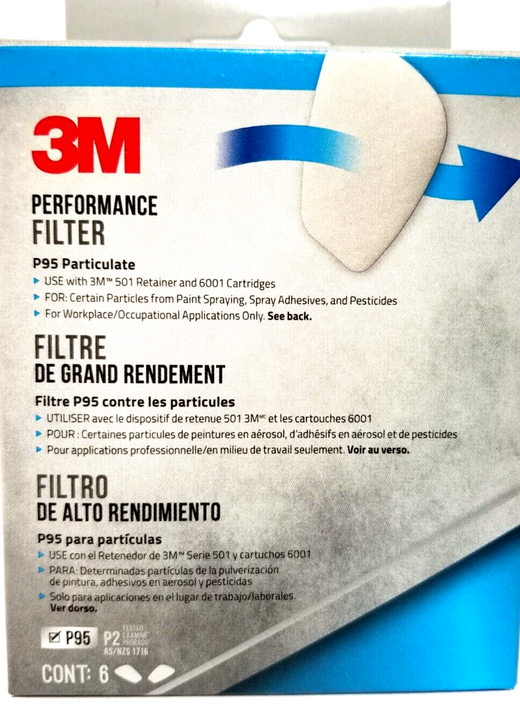 3M PERFORMANCE FILTER PARTICULATE P95, Count 6
