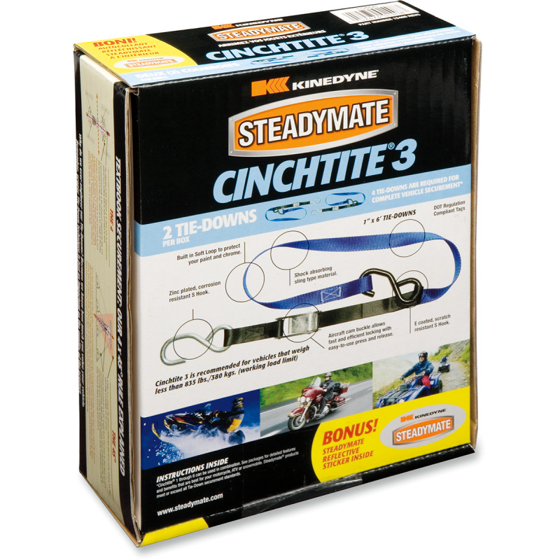 Steadymate Cinchtite 3 835 LBS 2 PACK Tie-Down Straps - 15466