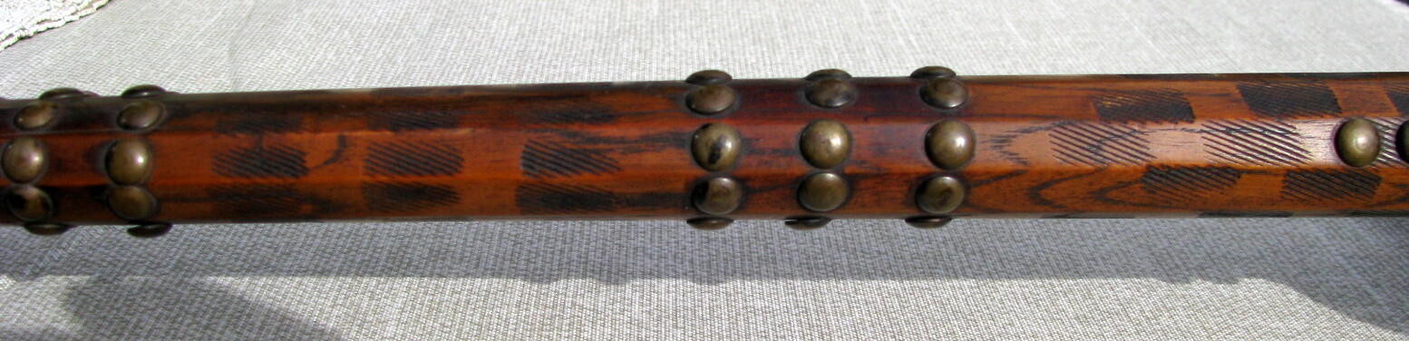 FINE ANTIQUE PLAINS INDIAN PIPE TOMAHAWK 100 TACKS/FILE BURNS 5 COLOR BEAD DROP