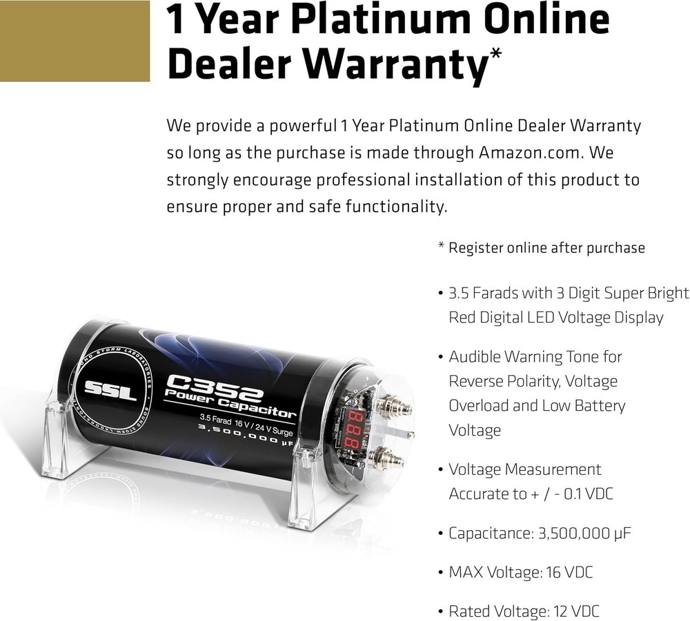 Energy Storage Capacitor for Amplifier, Subwoofer=