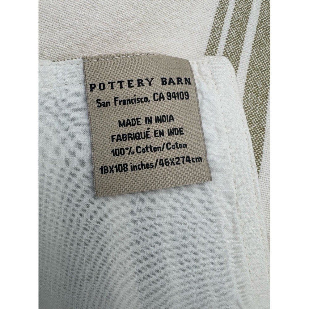 Pottery Barn 108 Table Runner Stripe Cotton Monogram E Farmhouse